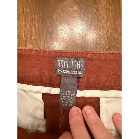 Additions by Chico’s Women’s Rust Orange Brown Cuffed Casual Capri Pants 0.5 (S) - Picture 4 of 9